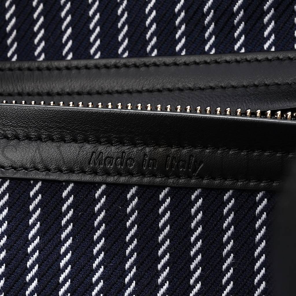 CELINE COTTON CANVAS STRIPED MEDIUM PHANTOM LUGGAGE BLUE WHITE (30*28*25cm)