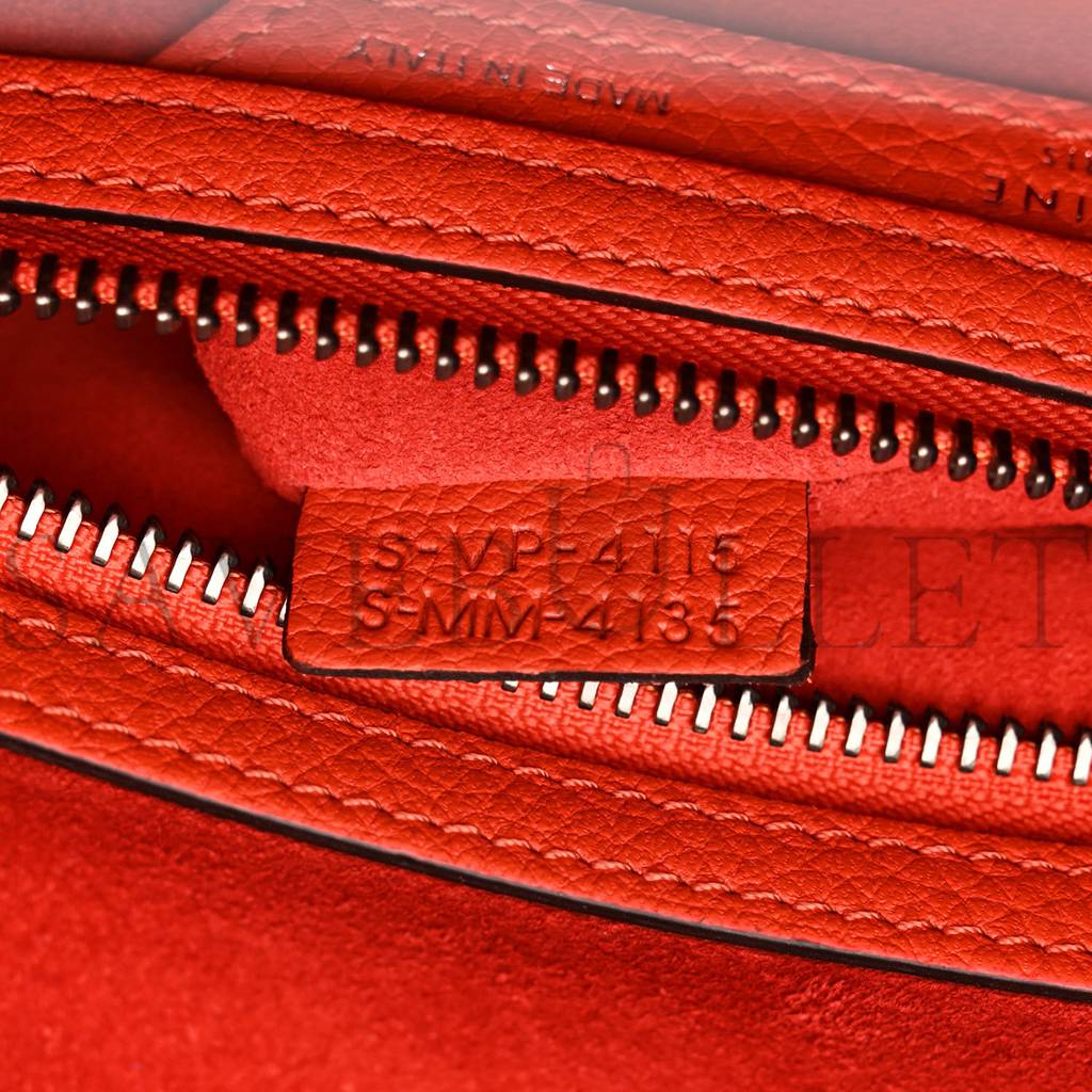 CELINE DRUMMED CALFSKIN MICRO LUGGAGE VERMILLION (27*26*13cm) CELINE DRUMMED CALFSKIN MICRO LUGGAGE VERMILLION (27*26*13cm)