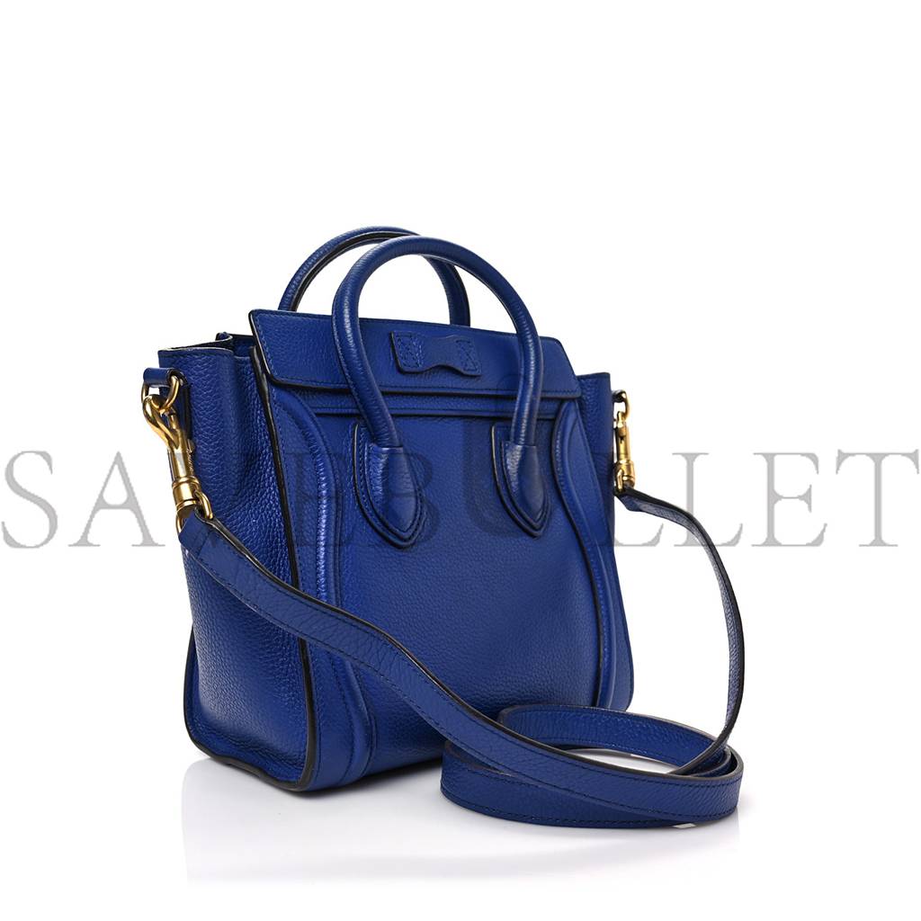 CELINE DRUMMED CALFSKIN NANO LUGGAGE INDIGO (20*19*10cm) CELINE DRUMMED CALFSKIN NANO LUGGAGE INDIGO (20*19*10cm)
