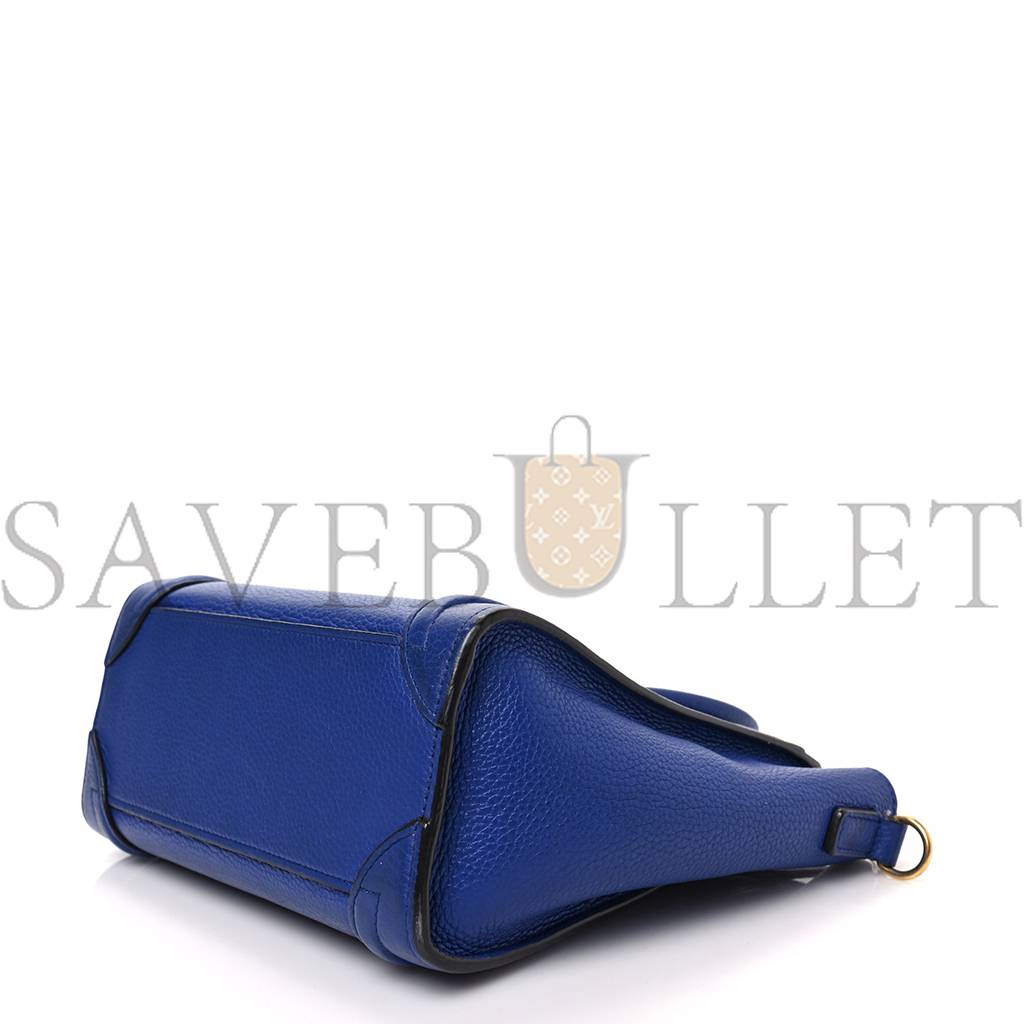 CELINE DRUMMED CALFSKIN NANO LUGGAGE INDIGO (20*19*10cm) CELINE DRUMMED CALFSKIN NANO LUGGAGE INDIGO (20*19*10cm)