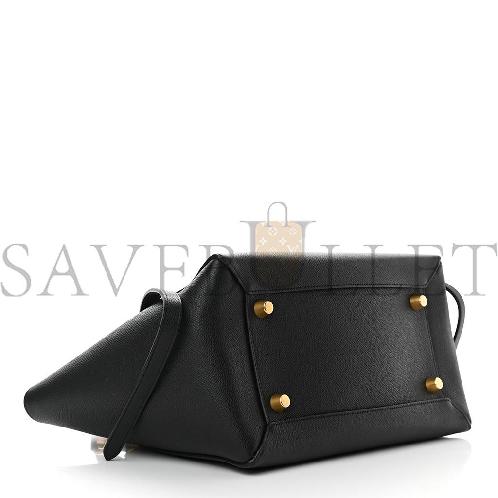 CELINE GRAINED CALFSKIN MINI BELT BAG BLACK (28*24*16cm) CELINE GRAINED CALFSKIN MINI BELT BAG BLACK (28*24*16cm)