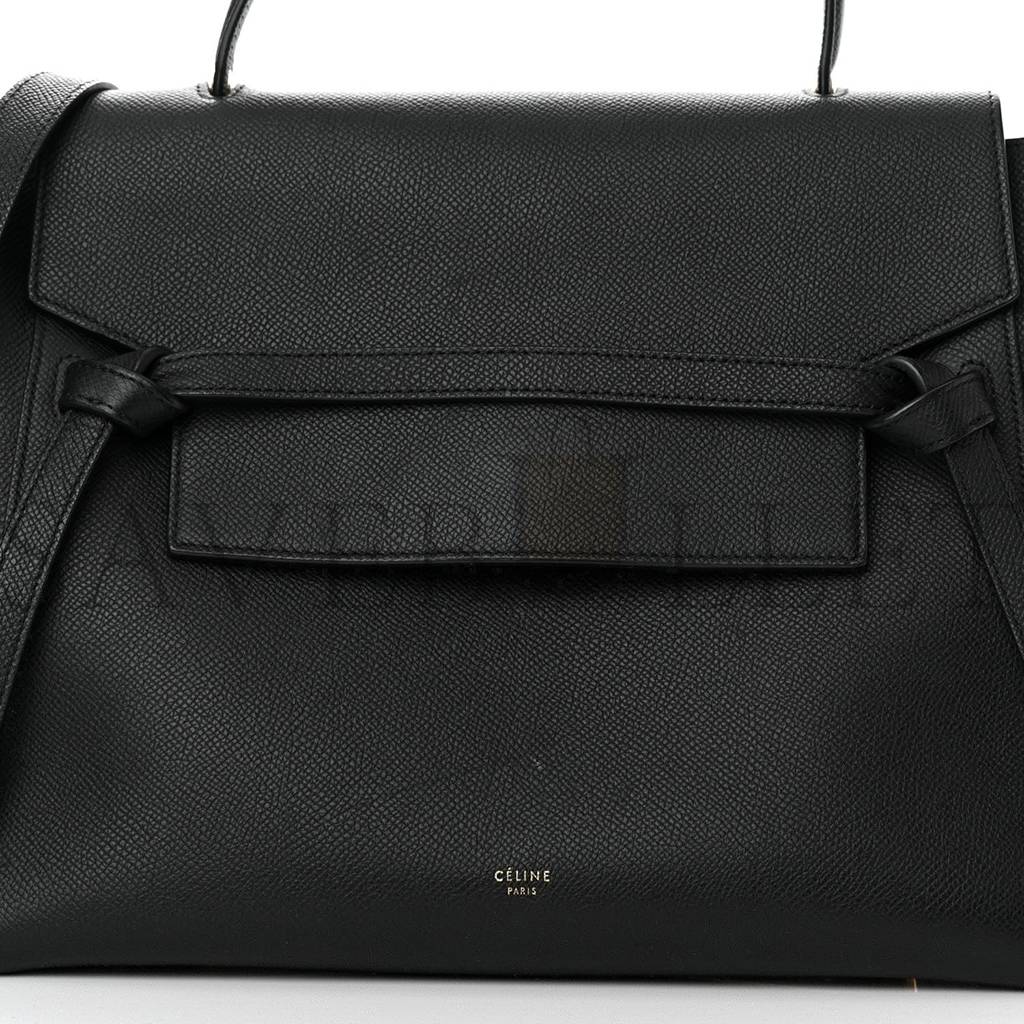 CELINE GRAINED CALFSKIN MINI BELT BAG BLACK (28*24*16cm) CELINE GRAINED CALFSKIN MINI BELT BAG BLACK (28*24*16cm)