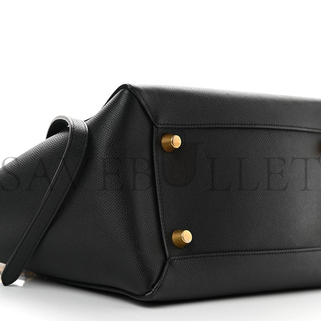 CELINE GRAINED CALFSKIN MINI BELT BAG BLACK (28*24*16cm) CELINE GRAINED CALFSKIN MINI BELT BAG BLACK (28*24*16cm)
