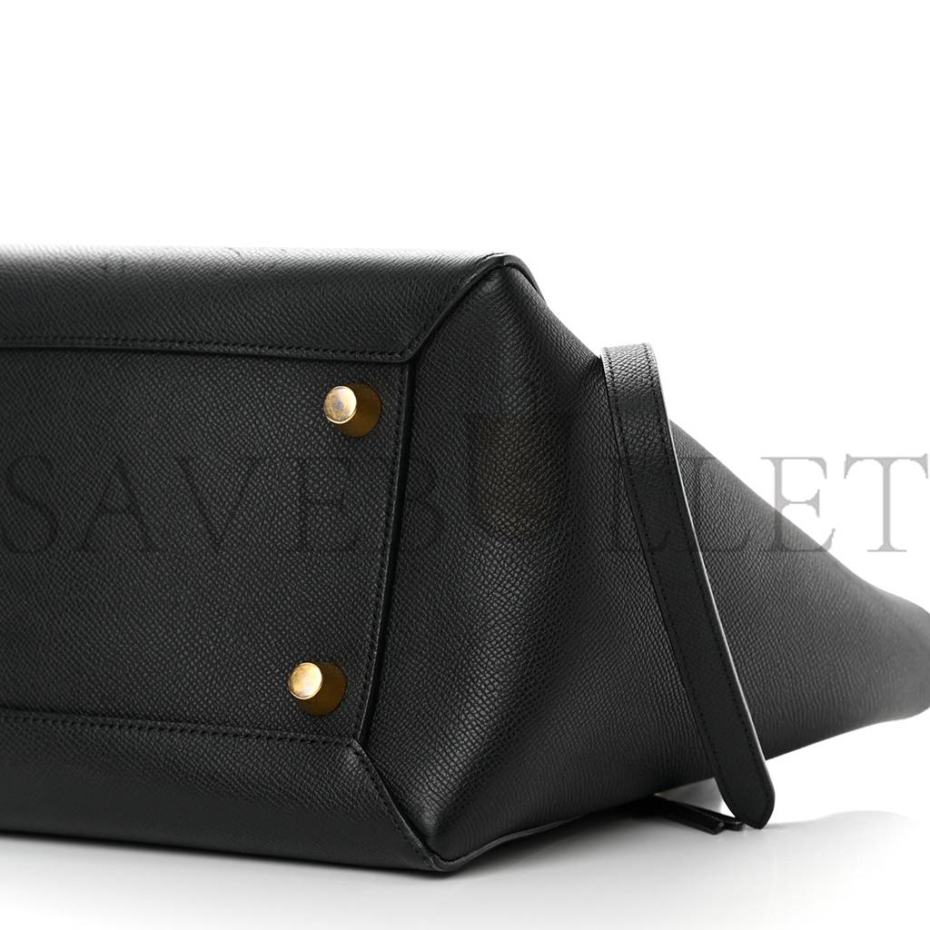 CELINE GRAINED CALFSKIN MINI BELT BAG BLACK (28*24*16cm) CELINE GRAINED CALFSKIN MINI BELT BAG BLACK (28*24*16cm)