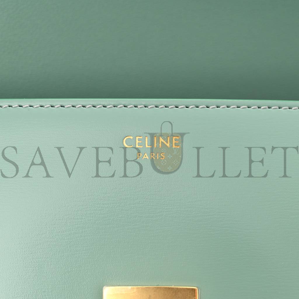 CELINE SHINY CALFSKIN TRIOMPHE SHOULDER BAG CELADON (20*12*4cm) CELINE SHINY CALFSKIN TRIOMPHE SHOULDER BAG CELADON (20*12*4cm)