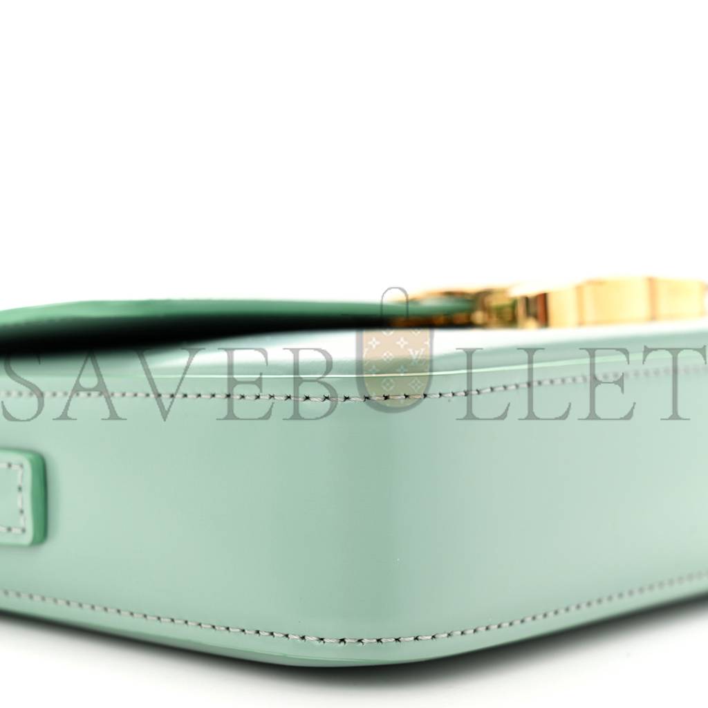 CELINE SHINY CALFSKIN TRIOMPHE SHOULDER BAG CELADON (20*12*4cm) CELINE SHINY CALFSKIN TRIOMPHE SHOULDER BAG CELADON (20*12*4cm)