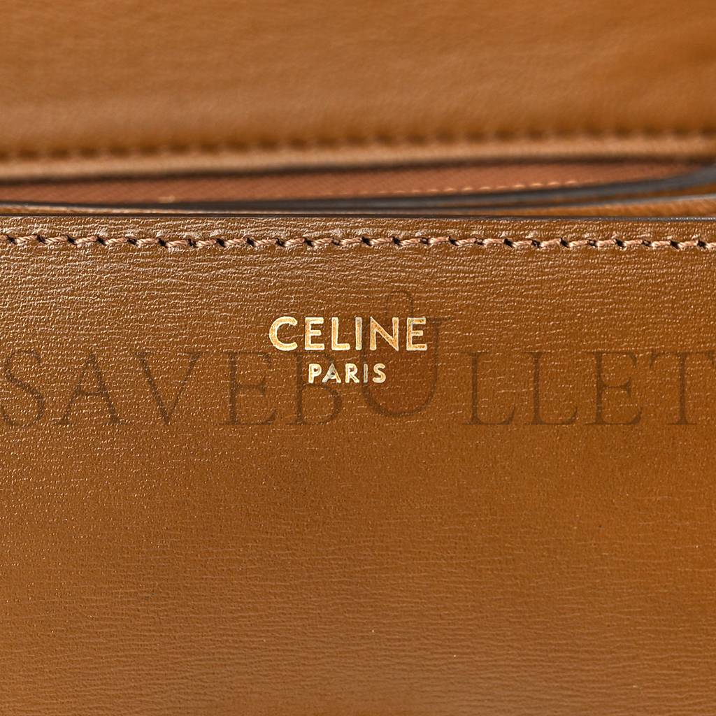 CELINE SMOOTH CALFSKIN SMALL CLASSIC BOX FLAP BAG CAMEL (17*14*6cm) CELINE SMOOTH CALFSKIN SMALL CLASSIC BOX FLAP BAG CAMEL (17*14*6cm)