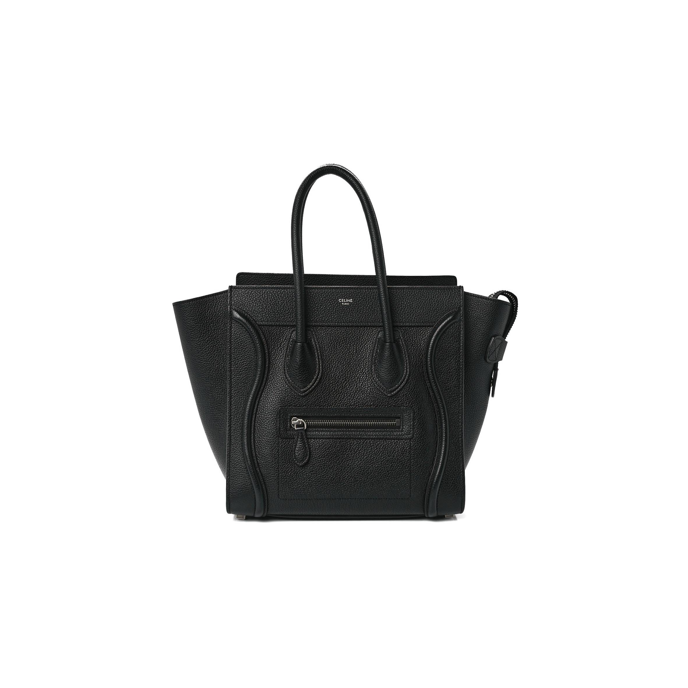 CELINE DRUMMED CALFSKIN MICRO LUGGAGE BLACK (20*20*10cm) CELINE DRUMMED CALFSKIN MICRO LUGGAGE BLACK (20*20*10cm)