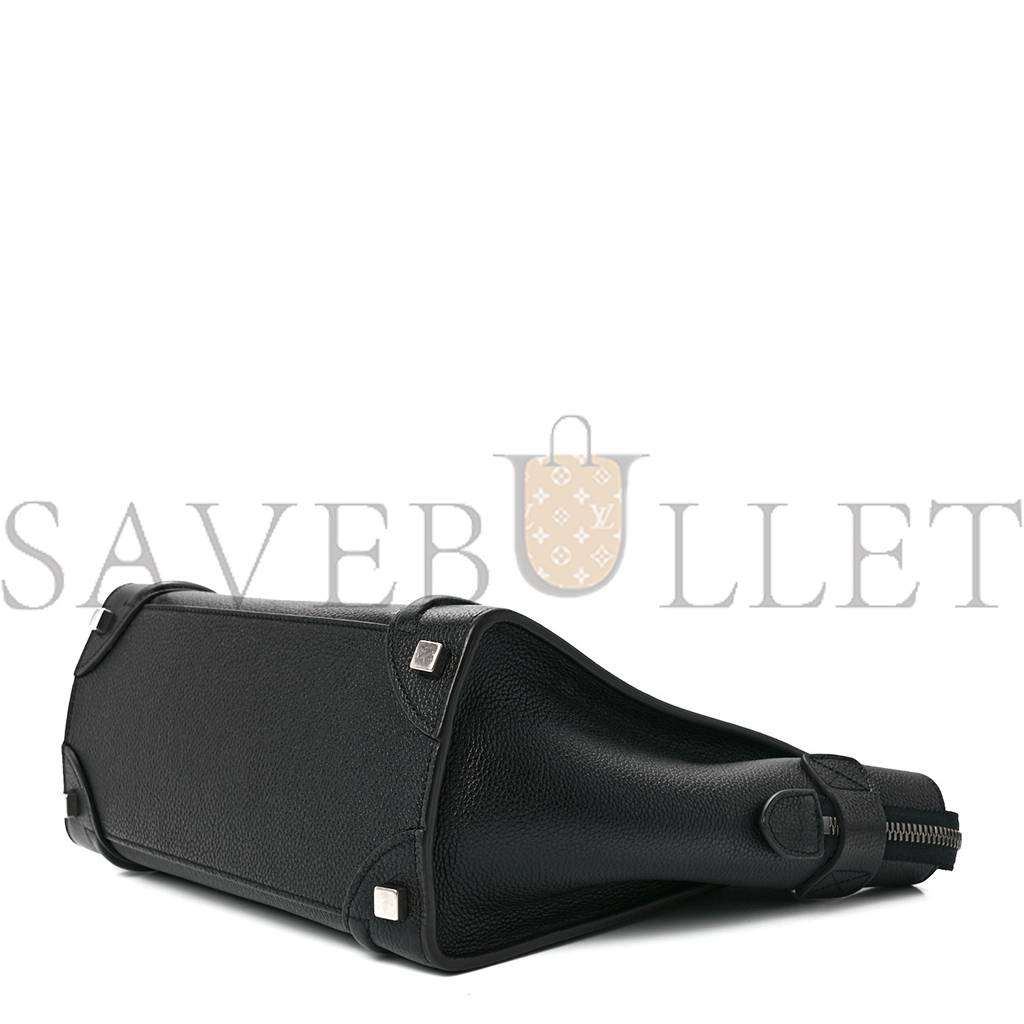 CELINE DRUMMED CALFSKIN MICRO LUGGAGE BLACK (20*20*10cm) CELINE DRUMMED CALFSKIN MICRO LUGGAGE BLACK (20*20*10cm)