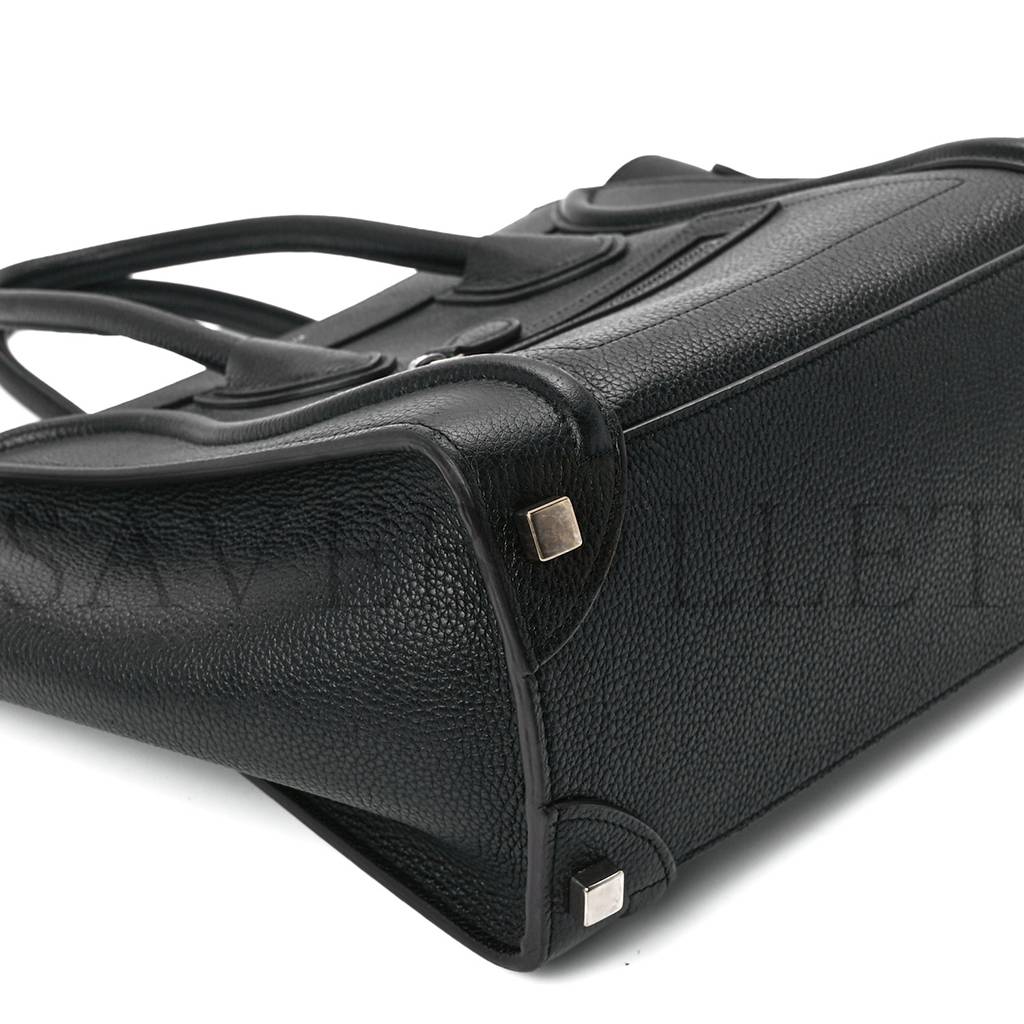 CELINE DRUMMED CALFSKIN MICRO LUGGAGE BLACK (20*20*10cm) CELINE DRUMMED CALFSKIN MICRO LUGGAGE BLACK (20*20*10cm)