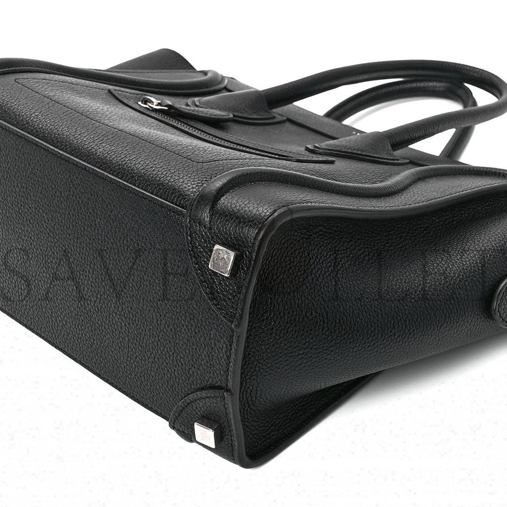 CELINE DRUMMED CALFSKIN MICRO LUGGAGE BLACK (20*20*10cm) CELINE DRUMMED CALFSKIN MICRO LUGGAGE BLACK (20*20*10cm)