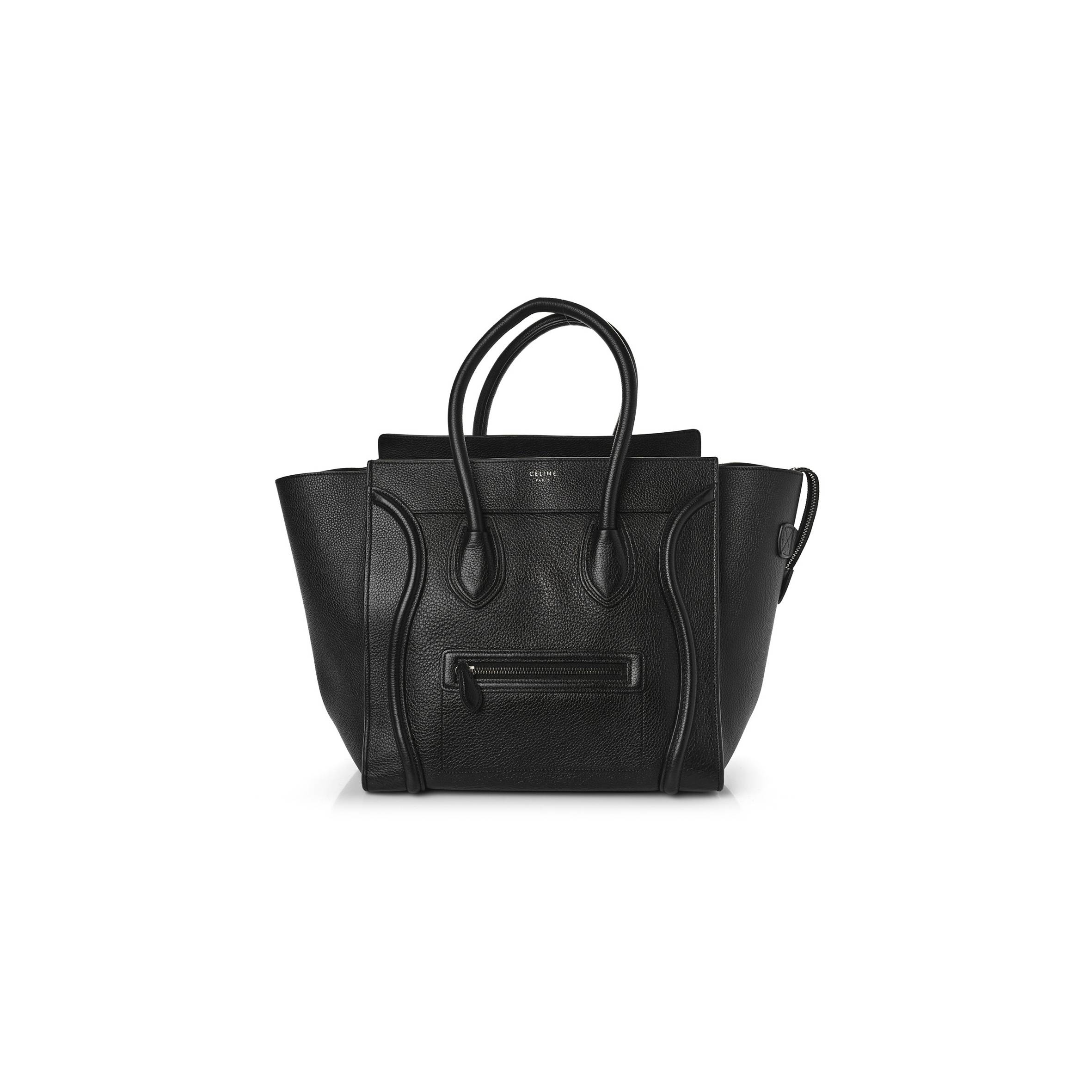 CELINE DRUMMED CALFSKIN MINI LUGGAGE BLACK (32*30*18cm) CELINE DRUMMED CALFSKIN MINI LUGGAGE BLACK (32*30*18cm)