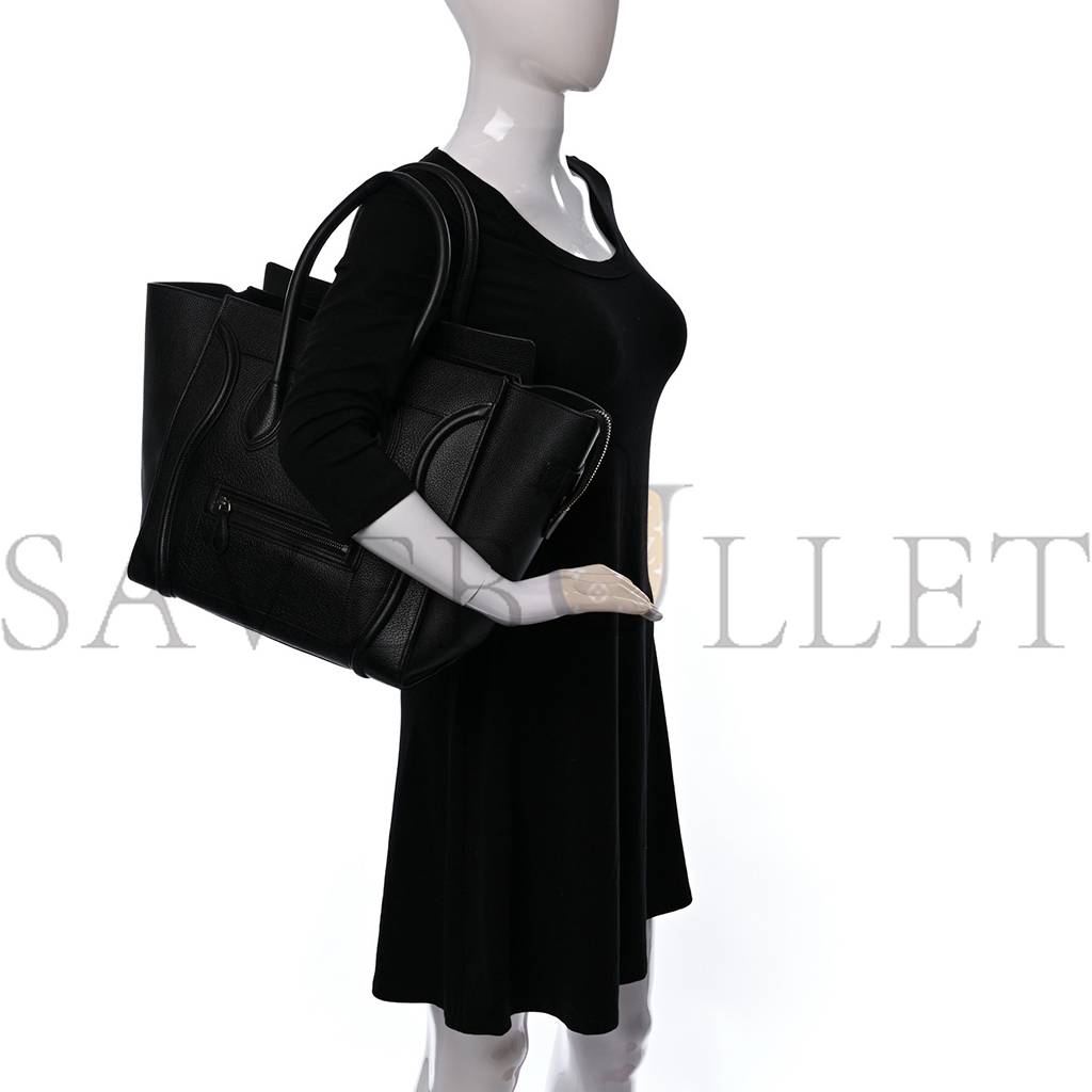 CELINE DRUMMED CALFSKIN MINI LUGGAGE BLACK (32*30*18cm) CELINE DRUMMED CALFSKIN MINI LUGGAGE BLACK (32*30*18cm)