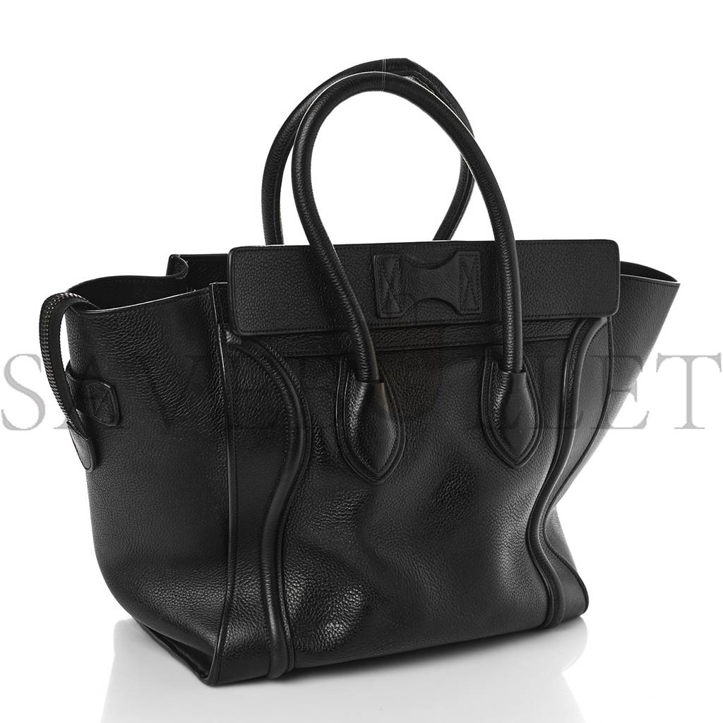 CELINE DRUMMED CALFSKIN MINI LUGGAGE BLACK (32*30*18cm) CELINE DRUMMED CALFSKIN MINI LUGGAGE BLACK (32*30*18cm)