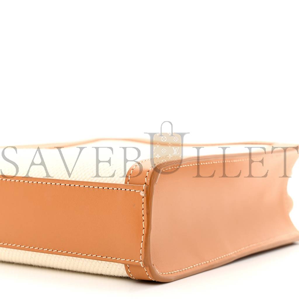 CELINE CANVAS CALFSKIN MINI VERTICAL CABAS NATURAL TAN (20*17*6cm) CELINE CANVAS CALFSKIN MINI VERTICAL CABAS NATURAL TAN (20*17*6cm)