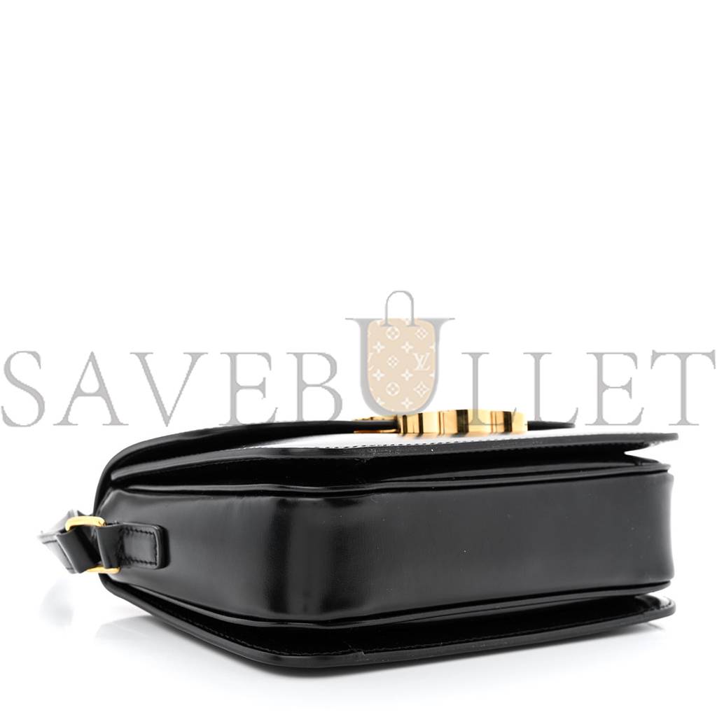 CELINE SHINY CALFSKIN TEEN TRIOMPHE BLACK (18*13*7cm) CELINE SHINY CALFSKIN TEEN TRIOMPHE BLACK (18*13*7cm)