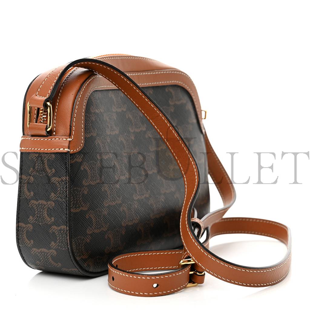 CELINE TRIOMPHE CANVAS SMALL CAMERA BAG TAN (20*15*5cm) CELINE TRIOMPHE CANVAS SMALL CAMERA BAG TAN (20*15*5cm)