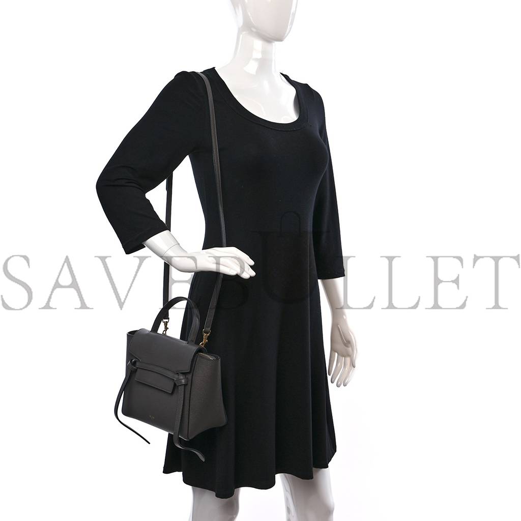 CELINE GRAINED CALFSKIN NANO BELT BAG GREY (20*19*11cm) CELINE GRAINED CALFSKIN NANO BELT BAG GREY (20*19*11cm)