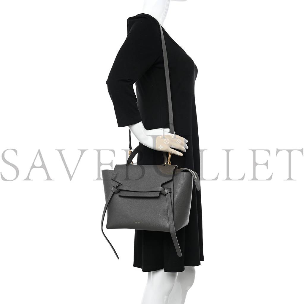 CELINE BABY GRAINED CALFSKIN MICRO BELT BAG GREY (23*22*14cm) CELINE BABY GRAINED CALFSKIN MICRO BELT BAG GREY (23*22*14cm)