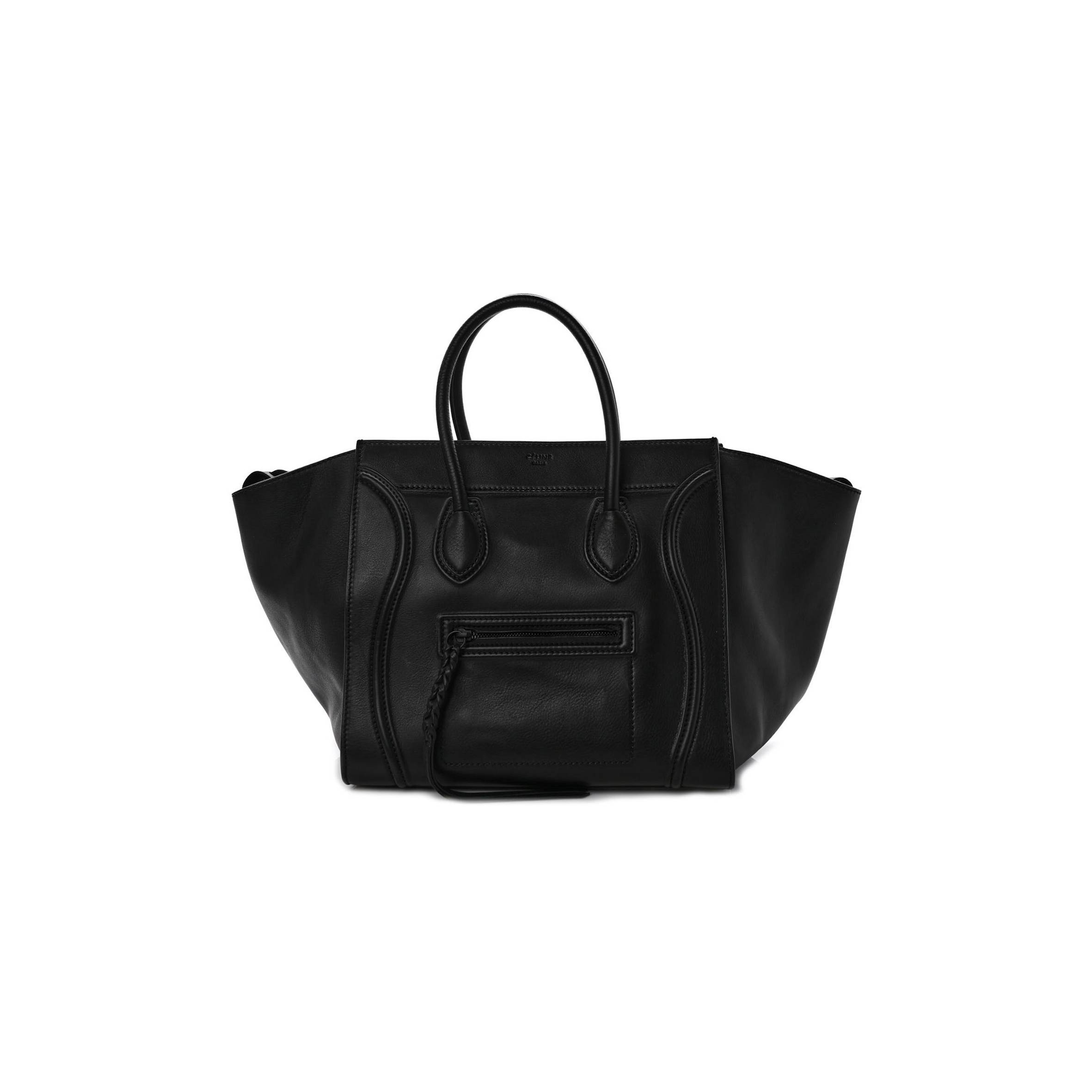 CELINE SMOOTH CALFSKIN MEDIUM PHANTOM LUGGAGE BLACK (29*29*25cm) CELINE SMOOTH CALFSKIN MEDIUM PHANTOM LUGGAGE BLACK (29*29*25cm)