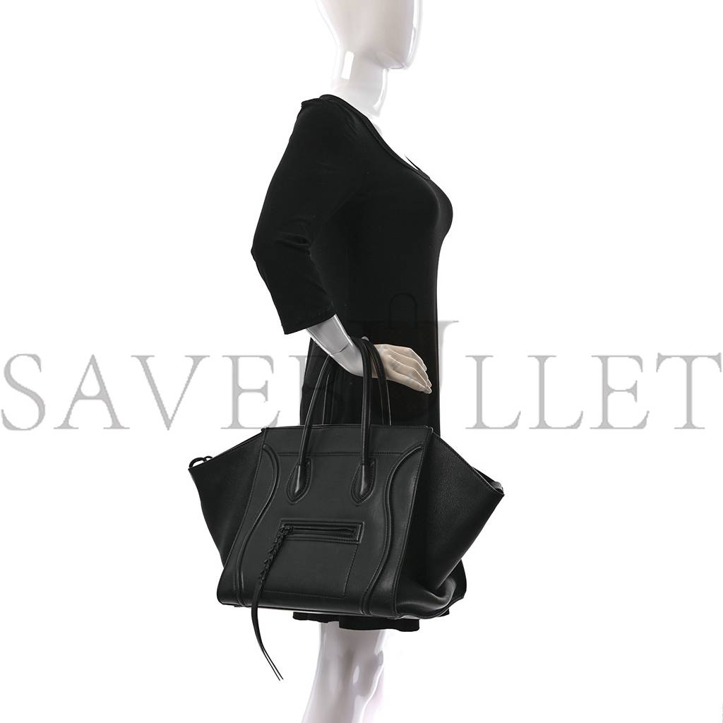 CELINE SMOOTH CALFSKIN MEDIUM PHANTOM LUGGAGE BLACK (29*29*25cm) CELINE SMOOTH CALFSKIN MEDIUM PHANTOM LUGGAGE BLACK (29*29*25cm)