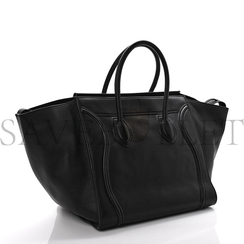 CELINE SMOOTH CALFSKIN MEDIUM PHANTOM LUGGAGE BLACK (29*29*25cm) CELINE SMOOTH CALFSKIN MEDIUM PHANTOM LUGGAGE BLACK (29*29*25cm)