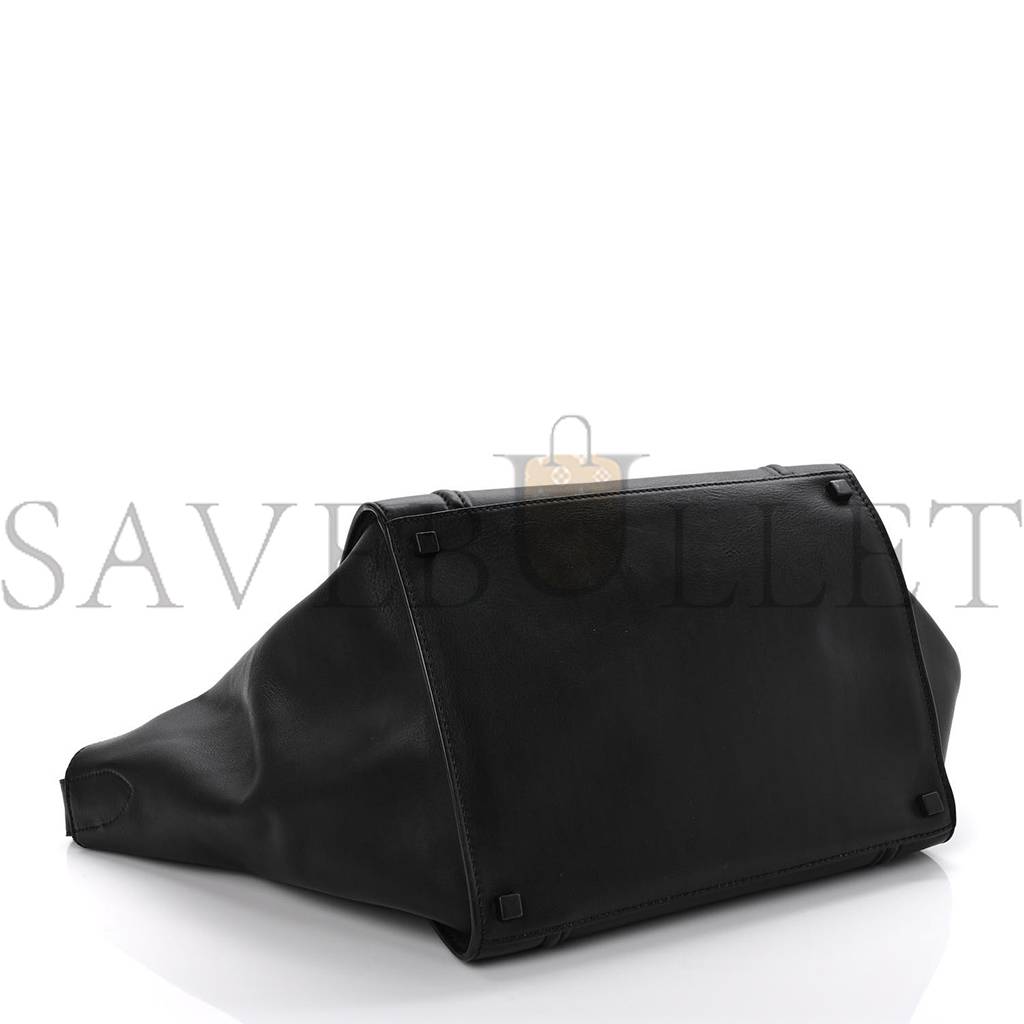 CELINE SMOOTH CALFSKIN MEDIUM PHANTOM LUGGAGE BLACK (29*29*25cm) CELINE SMOOTH CALFSKIN MEDIUM PHANTOM LUGGAGE BLACK (29*29*25cm)