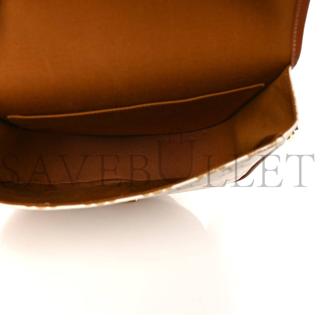 CELINE TRIOMPHE CANVAS LARGE STRAP FOLCO BAG WHITE (23*18*7cm) CELINE TRIOMPHE CANVAS LARGE STRAP FOLCO BAG WHITE (23*18*7cm)