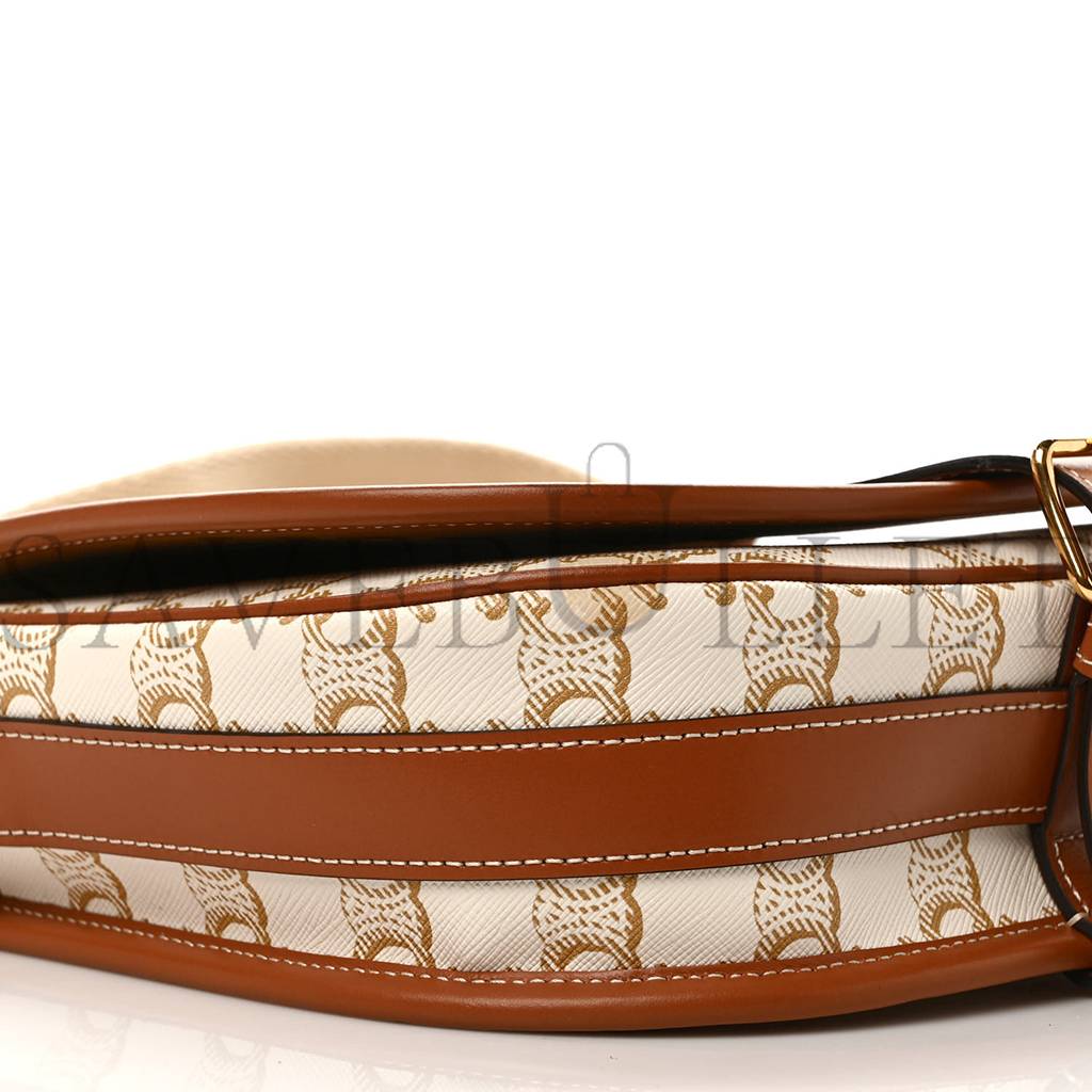 CELINE TRIOMPHE CANVAS LARGE STRAP FOLCO BAG WHITE (23*18*7cm) CELINE TRIOMPHE CANVAS LARGE STRAP FOLCO BAG WHITE (23*18*7cm)