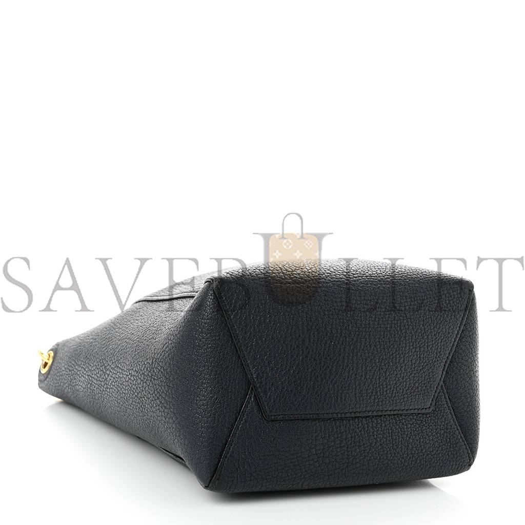 CELINE SOFT GRAINED CALFSKIN SMALL SANGLE BUCKET BAG NAVY BLUE (25*18*11cm) CELINE SOFT GRAINED CALFSKIN SMALL SANGLE BUCKET BAG NAVY BLUE (25*18*11cm)