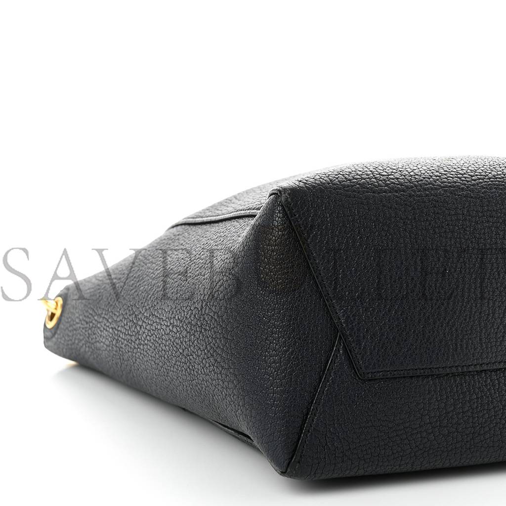 CELINE SOFT GRAINED CALFSKIN SMALL SANGLE BUCKET BAG NAVY BLUE (25*18*11cm) CELINE SOFT GRAINED CALFSKIN SMALL SANGLE BUCKET BAG NAVY BLUE (25*18*11cm)