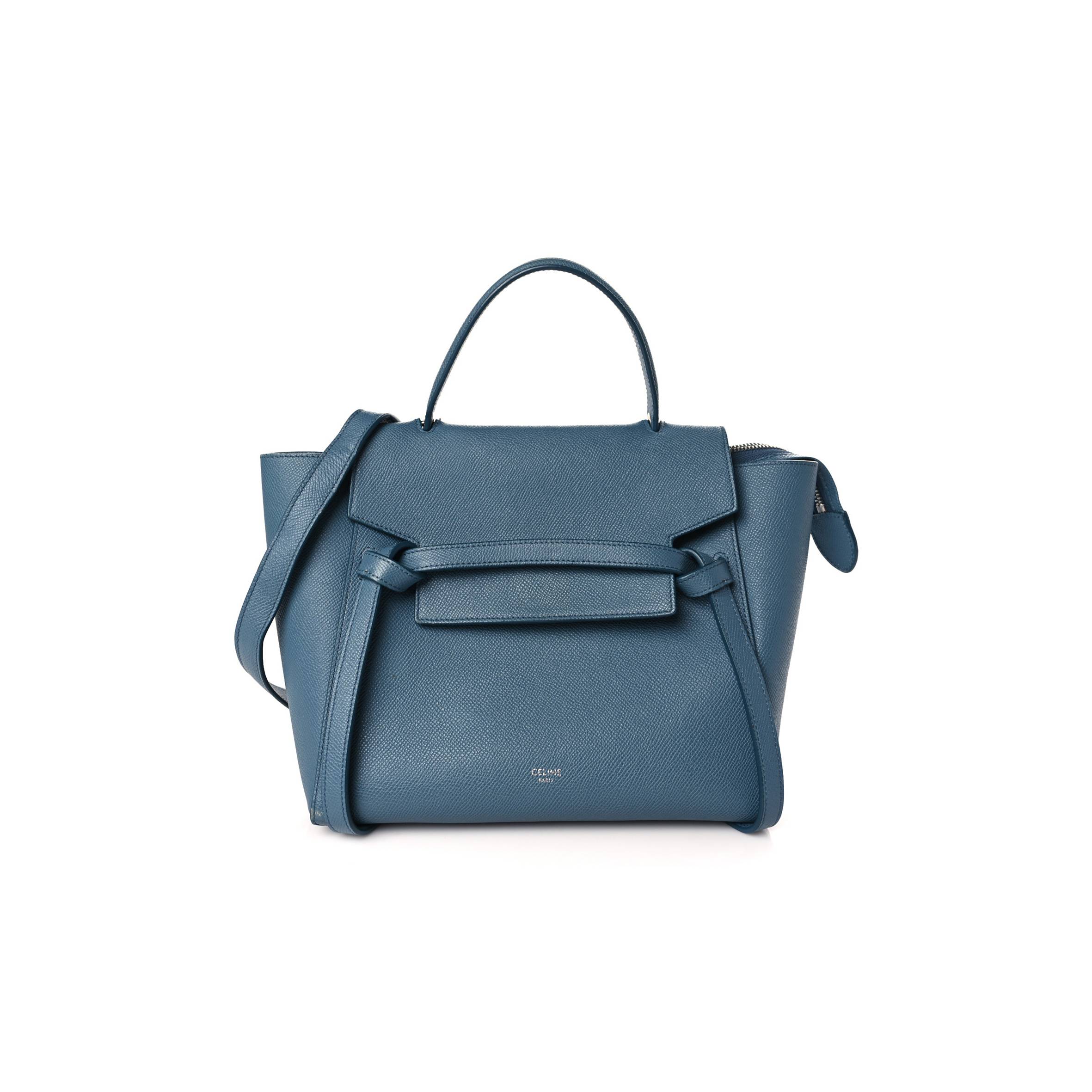 CELINE GRAINED CALFSKIN MINI BELT BAG SLATE BLUE (23*22*15cm) CELINE GRAINED CALFSKIN MINI BELT BAG SLATE BLUE (23*22*15cm)