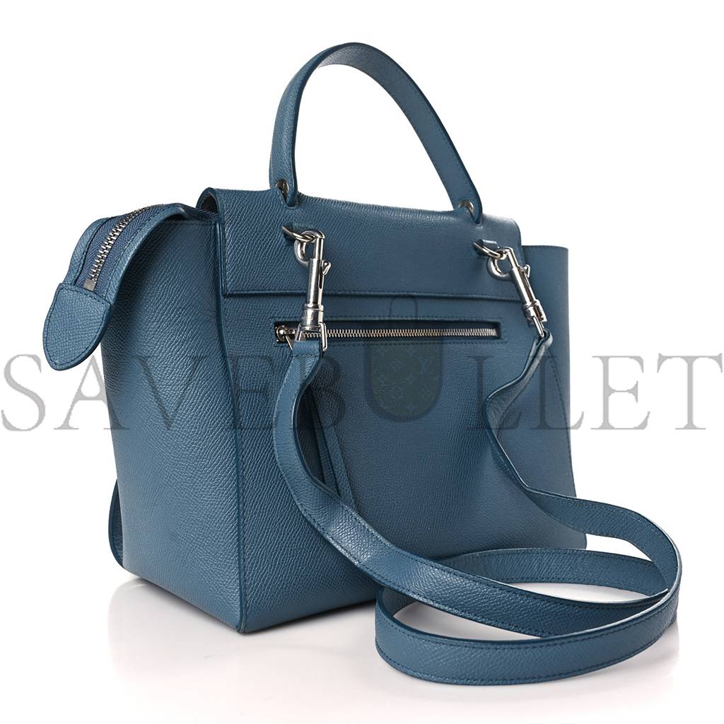 CELINE GRAINED CALFSKIN MINI BELT BAG SLATE BLUE (23*22*15cm) CELINE GRAINED CALFSKIN MINI BELT BAG SLATE BLUE (23*22*15cm)