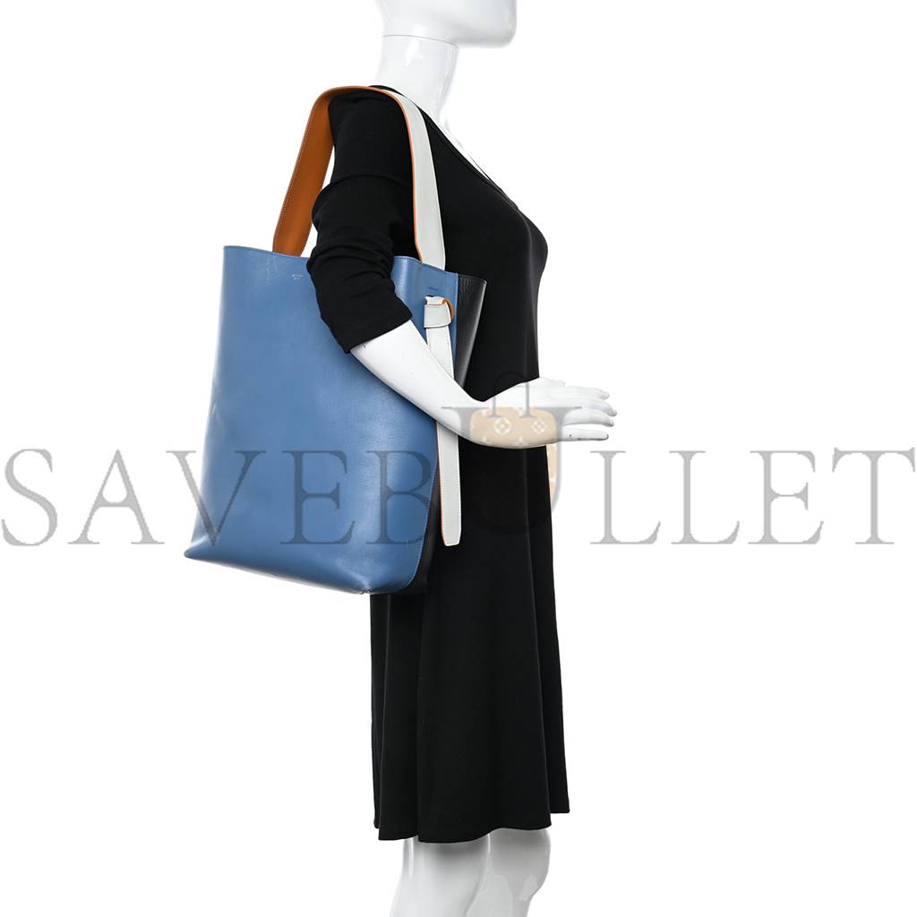 CELINE SHINY SMOOTH CALFSKIN SMALL TWISTED CABAS WASHED BLUE BLACK (36*26*11cm) CELINE SHINY SMOOTH CALFSKIN SMALL TWISTED CABAS WASHED BLUE BLACK (36*26*11cm)