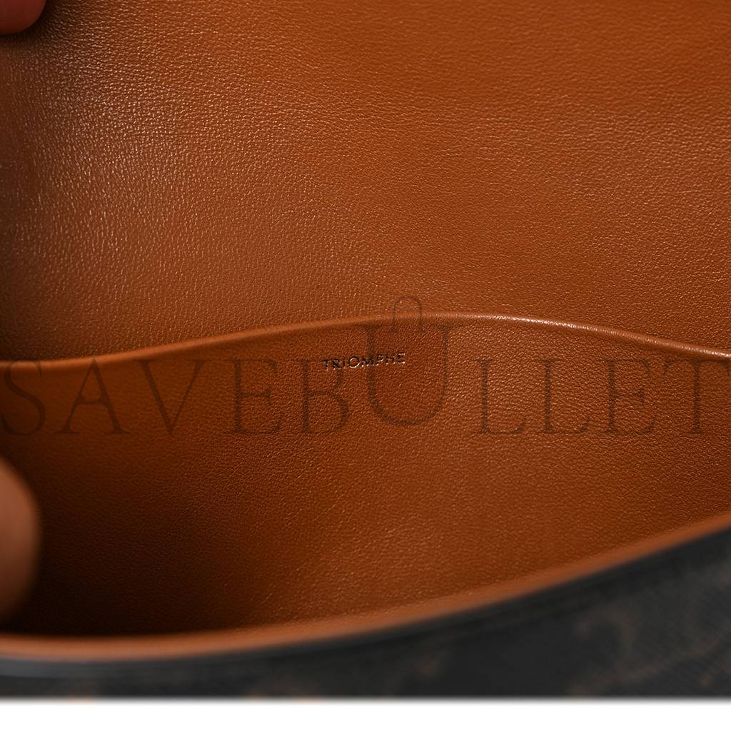 CELINE CANVAS CALFSKIN TRIOMPHE SHOULDER BAG TAN (20*11*4cm) CELINE CANVAS CALFSKIN TRIOMPHE SHOULDER BAG TAN (20*11*4cm)