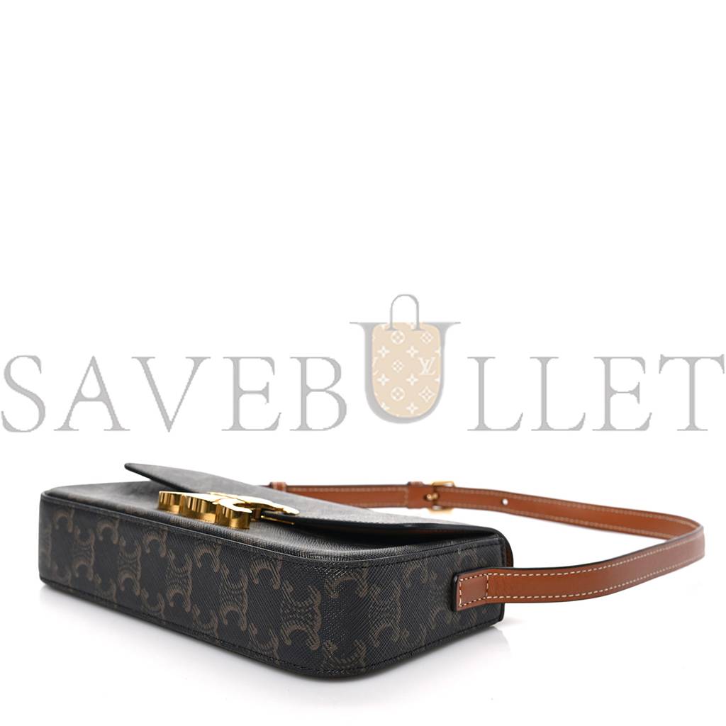 CELINE CANVAS CALFSKIN TRIOMPHE SHOULDER BAG TAN (20*11*4cm) CELINE CANVAS CALFSKIN TRIOMPHE SHOULDER BAG TAN (20*11*4cm)