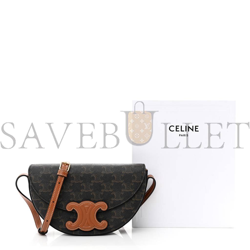 CELINE CALFSKIN TRIOMPHE CANVAS BESACE TAN (22*14*6cm) CELINE CALFSKIN TRIOMPHE CANVAS BESACE TAN (22*14*6cm)