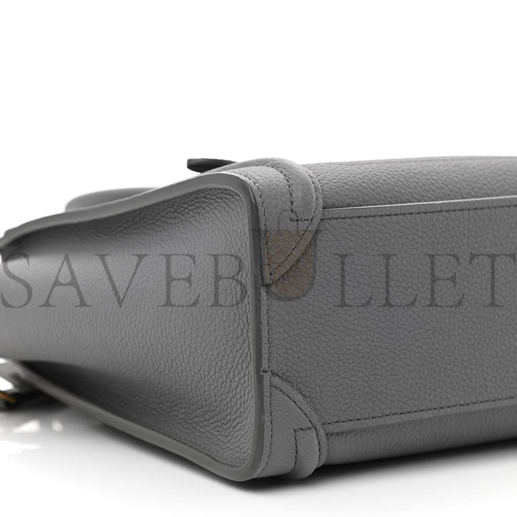 CELINE BABY DRUMMED CALFSKIN NANO LUGGAGE KOHL (20*20*10cm) CELINE BABY DRUMMED CALFSKIN NANO LUGGAGE KOHL (20*20*10cm)