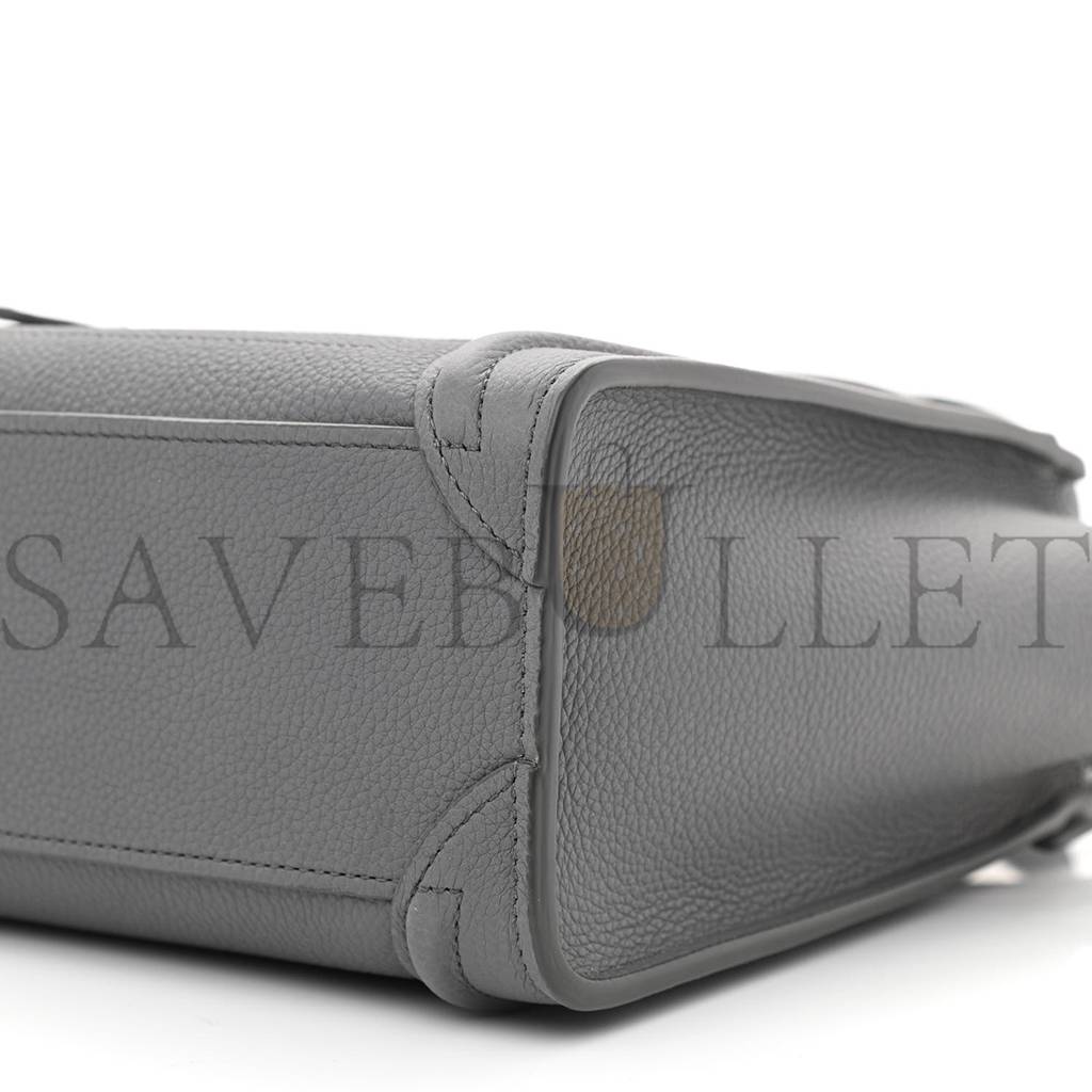 CELINE BABY DRUMMED CALFSKIN NANO LUGGAGE KOHL (20*20*10cm) CELINE BABY DRUMMED CALFSKIN NANO LUGGAGE KOHL (20*20*10cm)