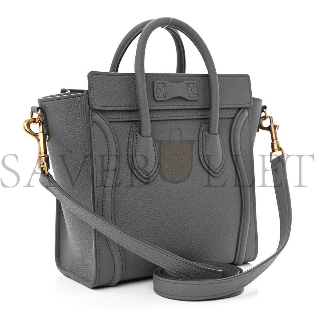 CELINE BABY DRUMMED CALFSKIN NANO LUGGAGE KOHL (20*20*10cm) CELINE BABY DRUMMED CALFSKIN NANO LUGGAGE KOHL (20*20*10cm)