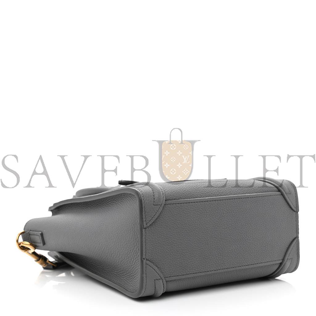 CELINE BABY DRUMMED CALFSKIN NANO LUGGAGE KOHL (20*20*10cm) CELINE BABY DRUMMED CALFSKIN NANO LUGGAGE KOHL (20*20*10cm)