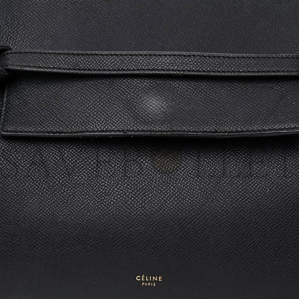 CELINE GRAINED CALFSKIN MINI BELT BAG BLACK (28*22*17cm)