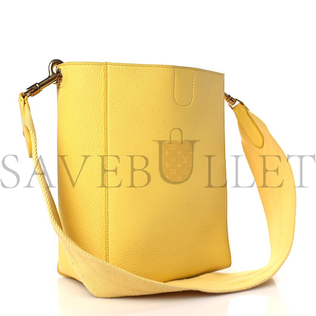 CELINE SOFT GRAINED CALFSKIN SMALL SANGLE BUCKET BAG CITRON (24*18*12cm) CELINE SOFT GRAINED CALFSKIN SMALL SANGLE BUCKET BAG CITRON (24*18*12cm)