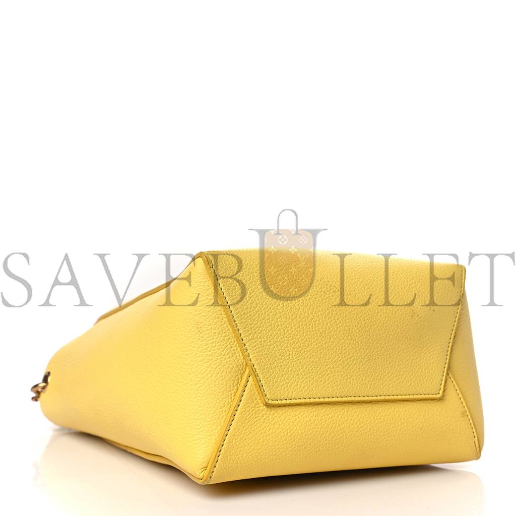CELINE SOFT GRAINED CALFSKIN SMALL SANGLE BUCKET BAG CITRON (24*18*12cm) CELINE SOFT GRAINED CALFSKIN SMALL SANGLE BUCKET BAG CITRON (24*18*12cm)