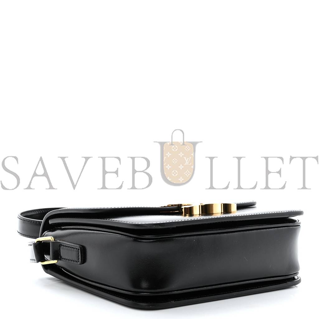 CELINE SHINY CALFSKIN TEEN TRIOMPHE BLACK (18*13*8cm) CELINE SHINY CALFSKIN TEEN TRIOMPHE BLACK (18*13*8cm)