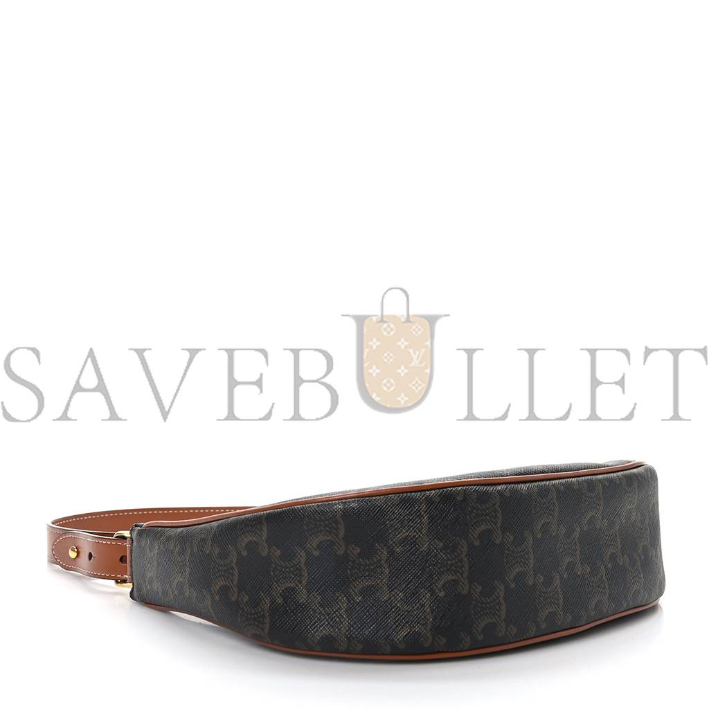 CELINE TRIOMPHE CANVAS CALFSKIN AVA SHOULDER BAG TAN (24*12*7cm) CELINE TRIOMPHE CANVAS CALFSKIN AVA SHOULDER BAG TAN (24*12*7cm)