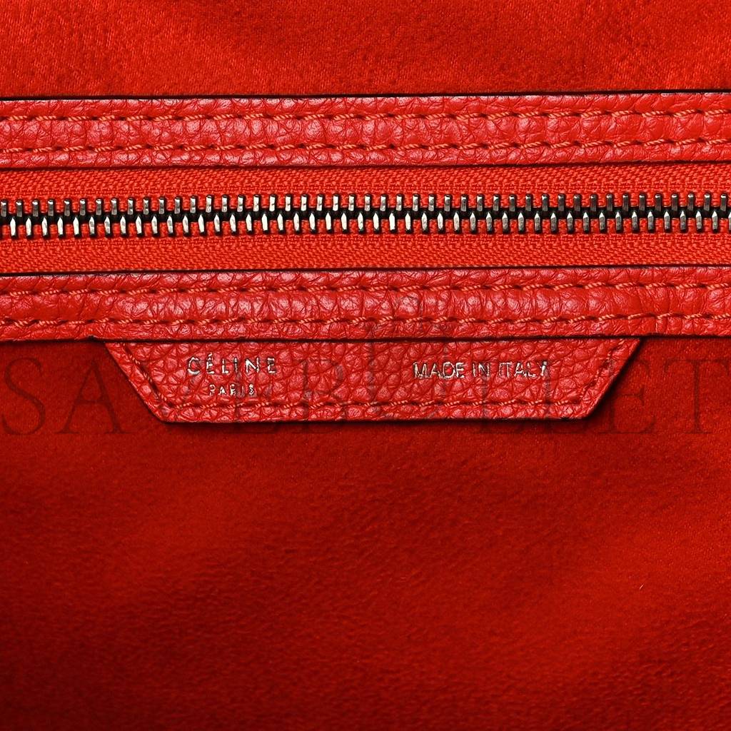 CELINE DRUMMED CALFSKIN MINI LUGGAGE VERMILLION (32*30*18cm) CELINE DRUMMED CALFSKIN MINI LUGGAGE VERMILLION (32*30*18cm)