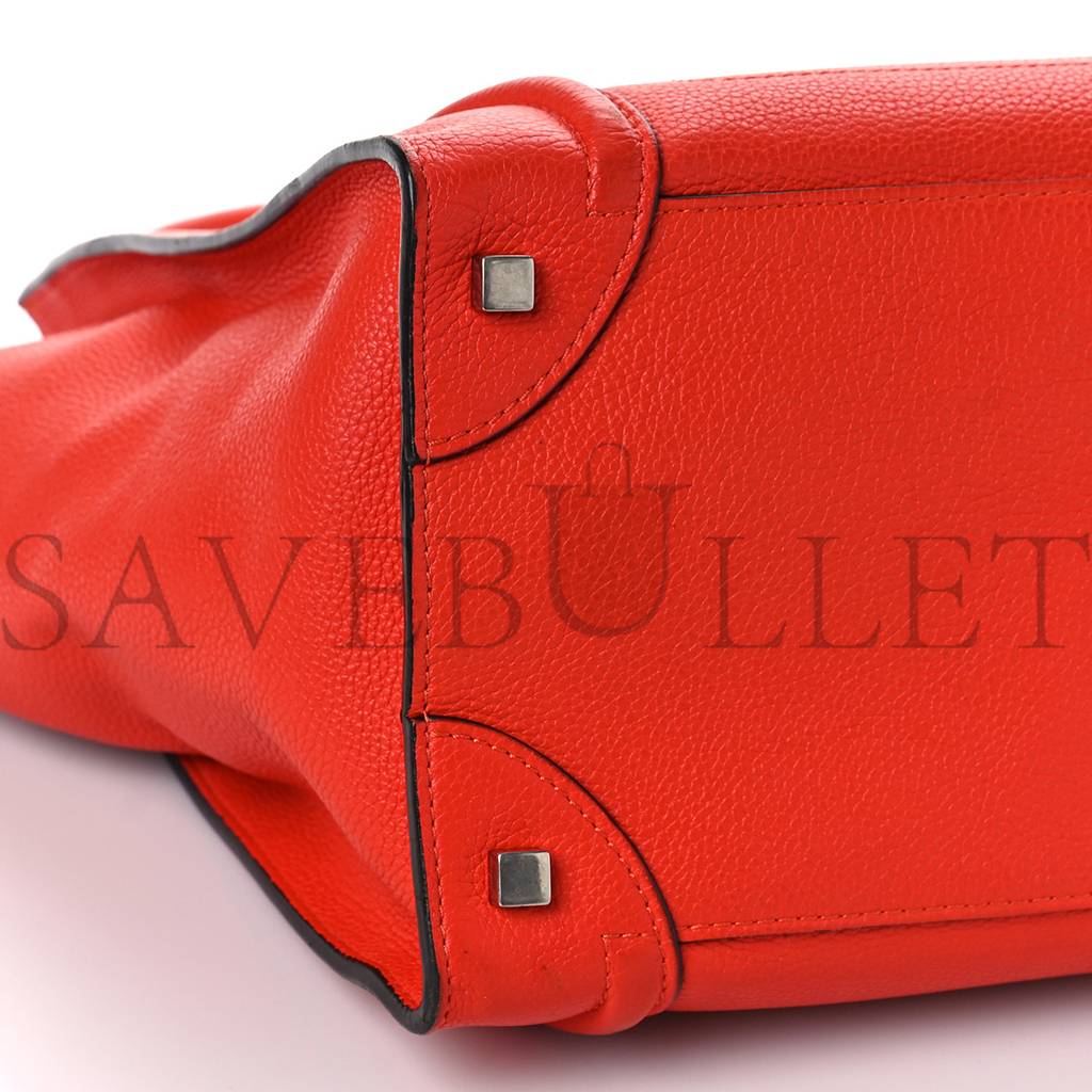 CELINE DRUMMED CALFSKIN MINI LUGGAGE VERMILLION (32*30*18cm) CELINE DRUMMED CALFSKIN MINI LUGGAGE VERMILLION (32*30*18cm)
