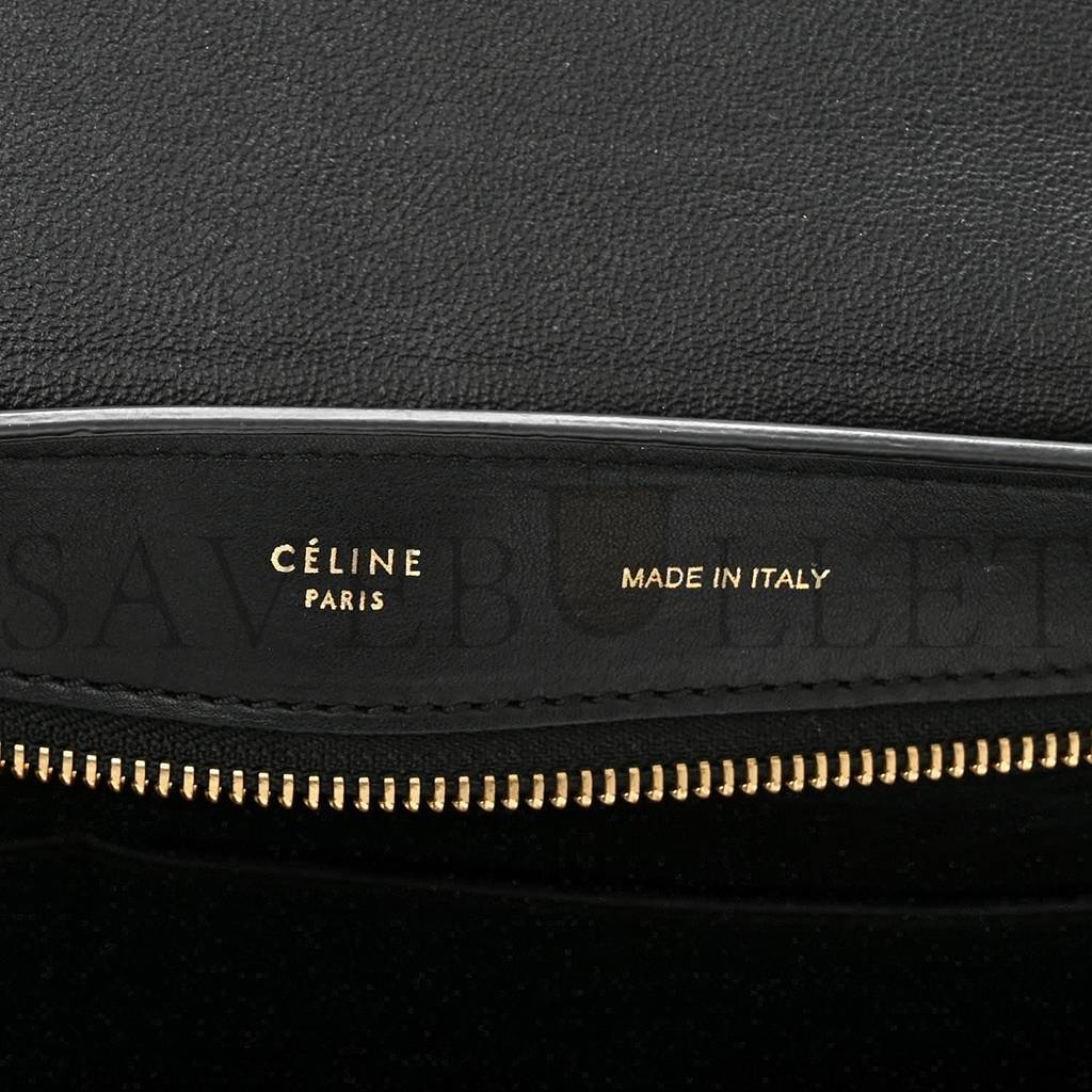 CELINE CROCODILE EMBOSSED CALFSKIN SUEDE MEDIUM TRAPEZE BLACK (30*25*18cm) CELINE CROCODILE EMBOSSED CALFSKIN SUEDE MEDIUM TRAPEZE BLACK (30*25*18cm)