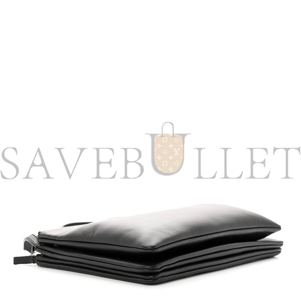 CELINE LAMBSKIN LARGE TRIO CROSSBODY BAG BLACK (24*18*3cm) CELINE LAMBSKIN LARGE TRIO CROSSBODY BAG BLACK (24*18*3cm)